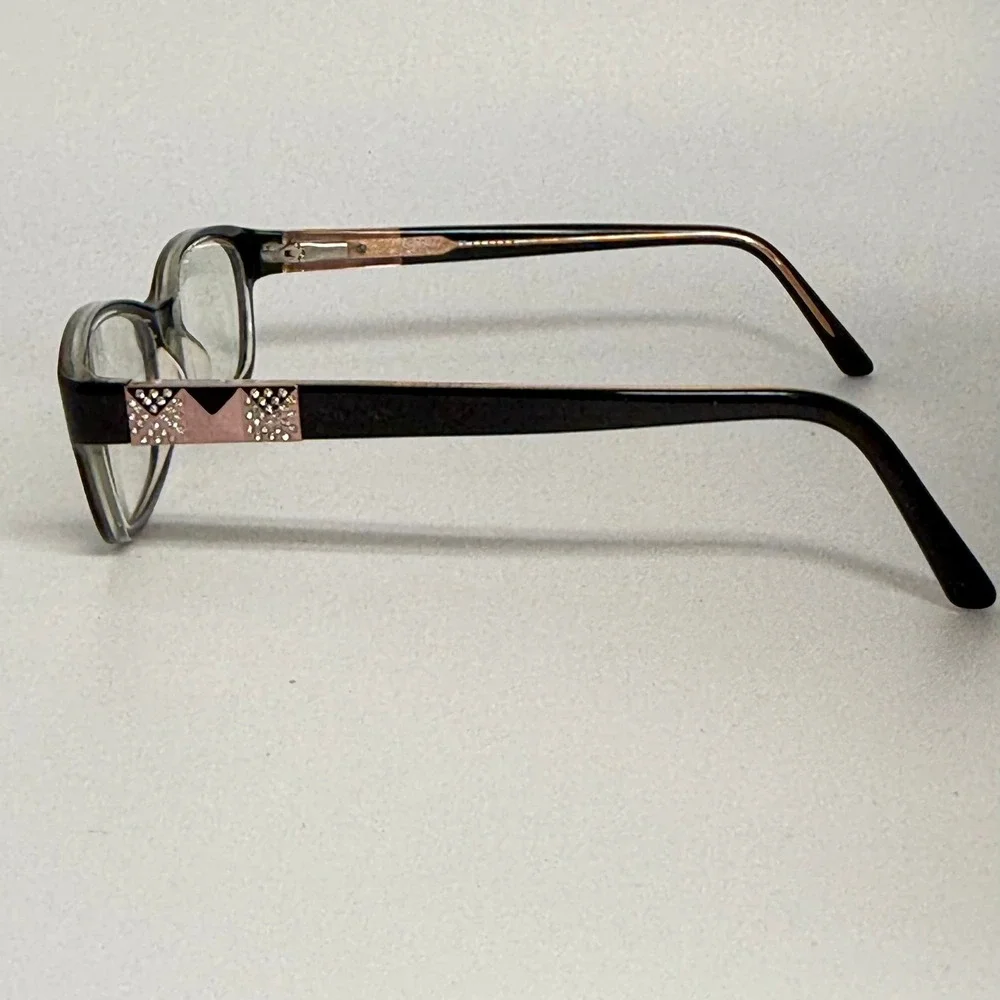 Bebe Lady Vegas BB5082 001 Jet Black Eyeglasses Frames 52-16-135 Rhinestone